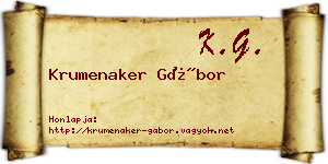 Krumenaker Gábor névjegykártya