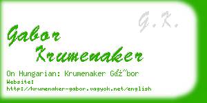 gabor krumenaker business card